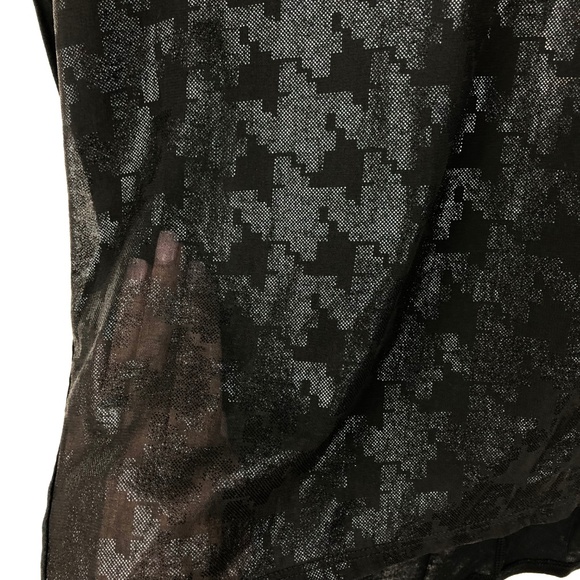 NWT Trouve M Shimmer Houndstooth Faux Leather Top - Picture 5 of 8